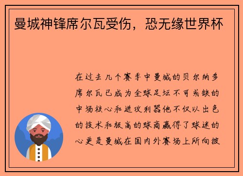 曼城神锋席尔瓦受伤，恐无缘世界杯